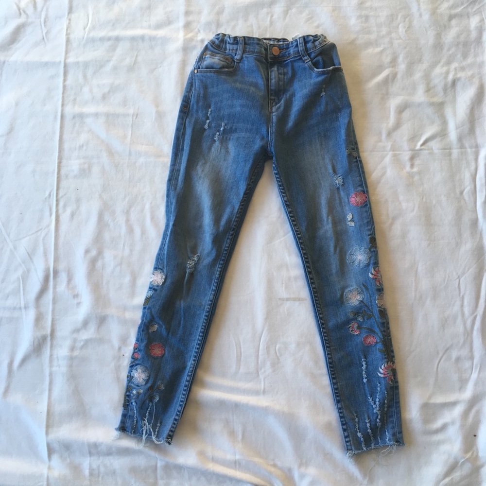 Denim co girls embellished ripped jeans